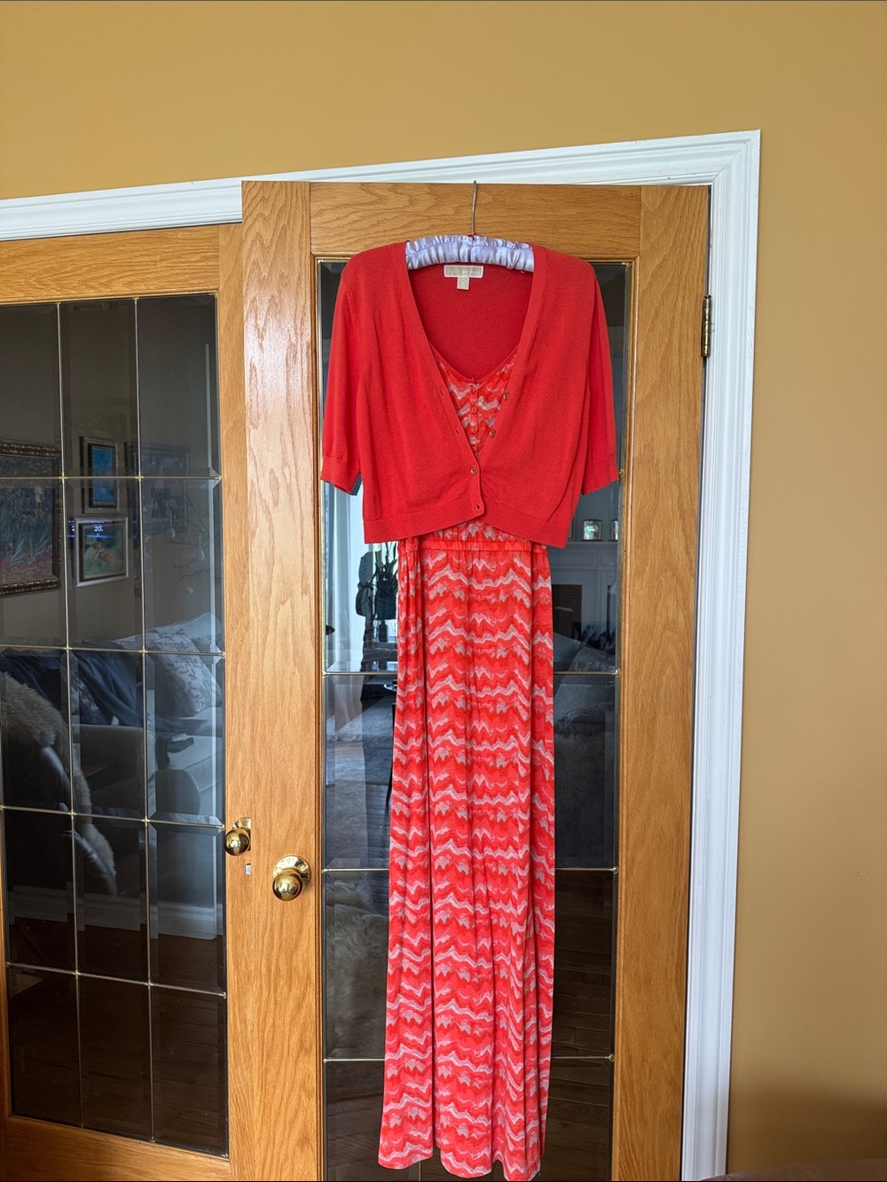 Maxi dress and Michael Kors cardigan